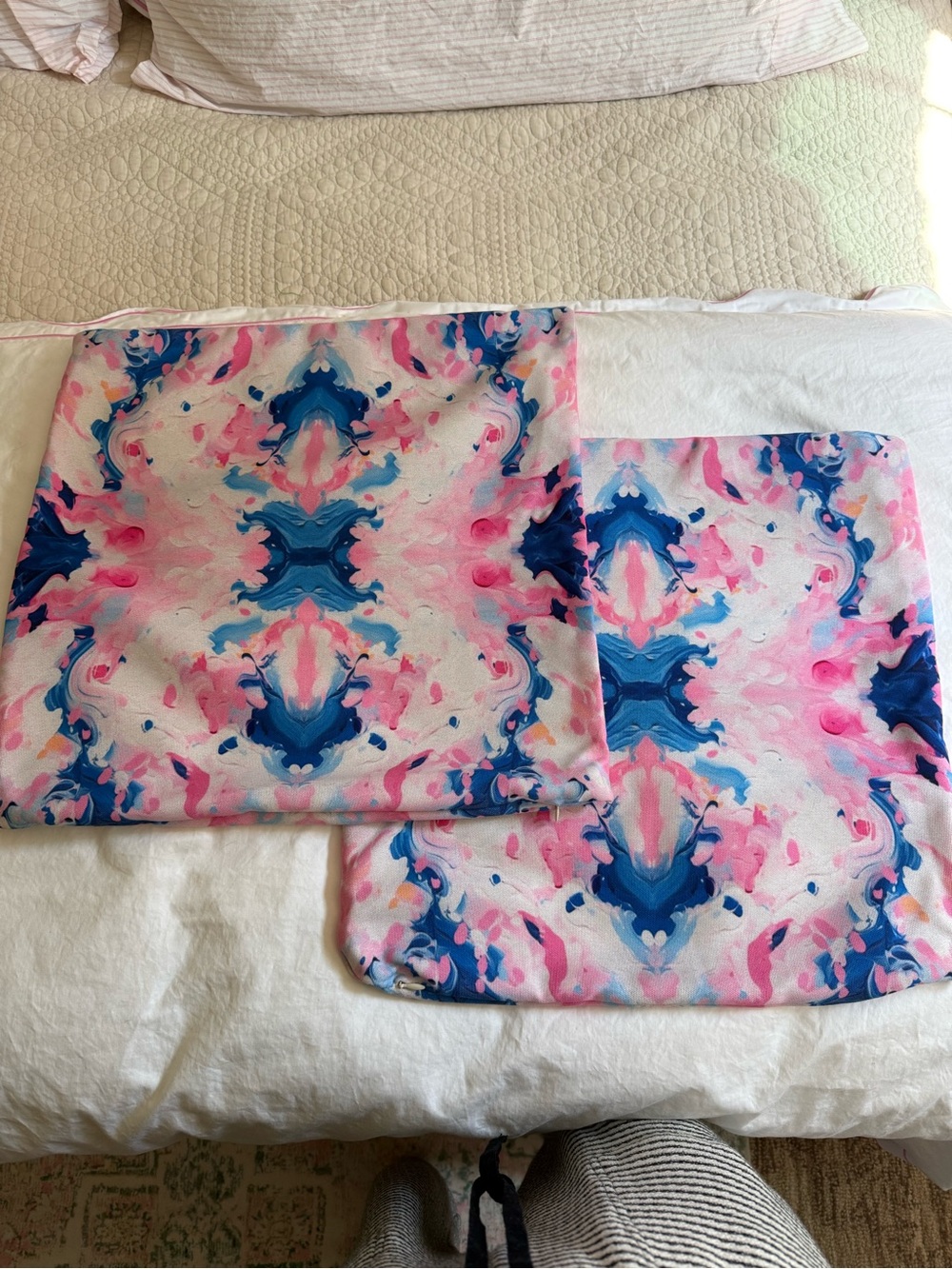 Vibrant Pink & Blue Pillow Covers